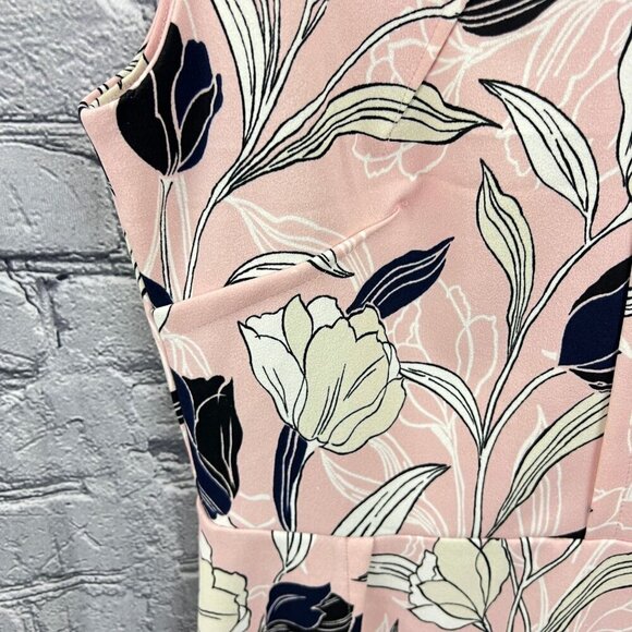 Banana Republic Women's  Sleeveless Sheath Dress  Size 4 Pink Black White Floral - Picture 7 of 13